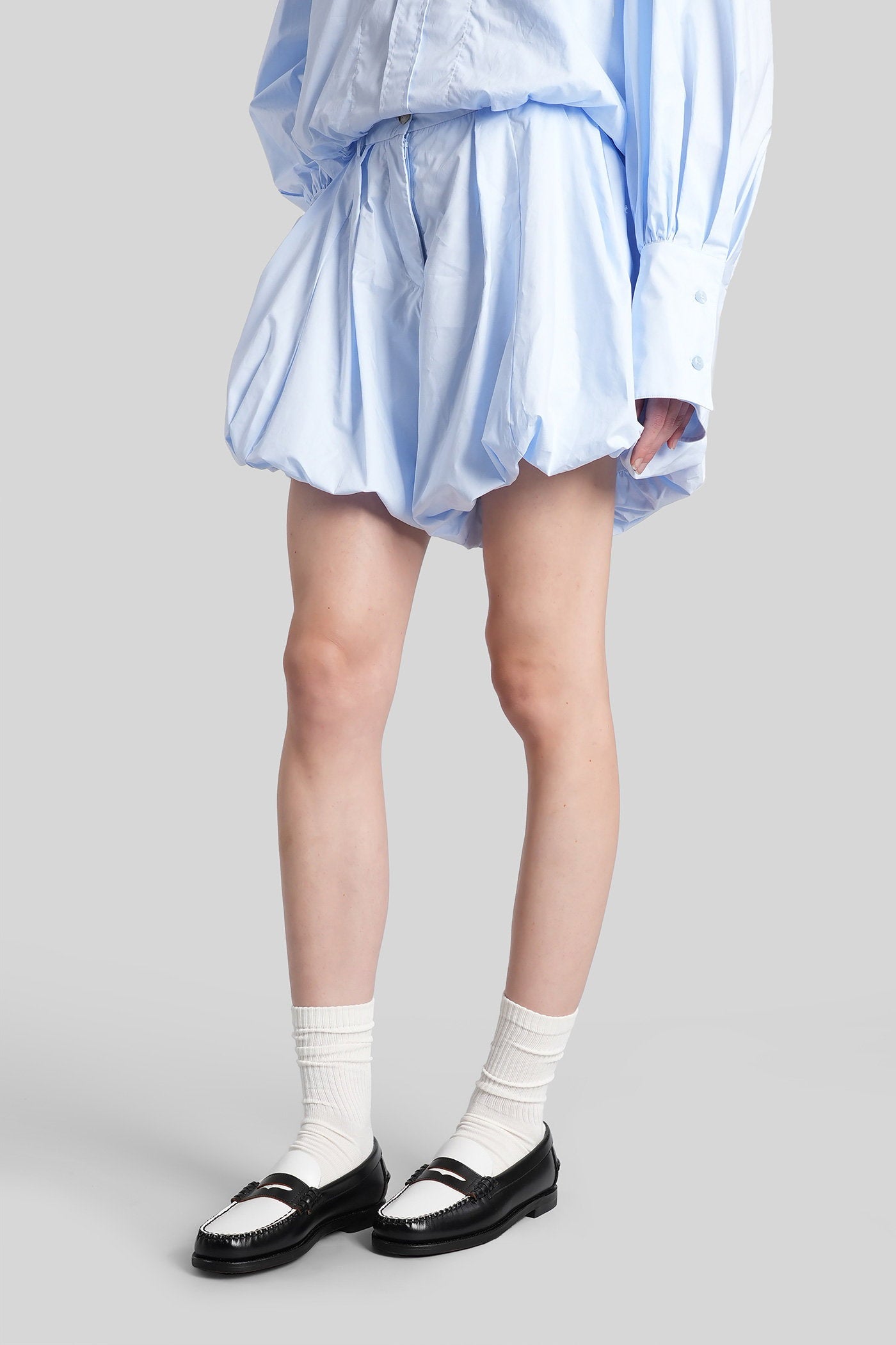 Dafne 3125 Shorts Cyan Cotton Abbigliamento