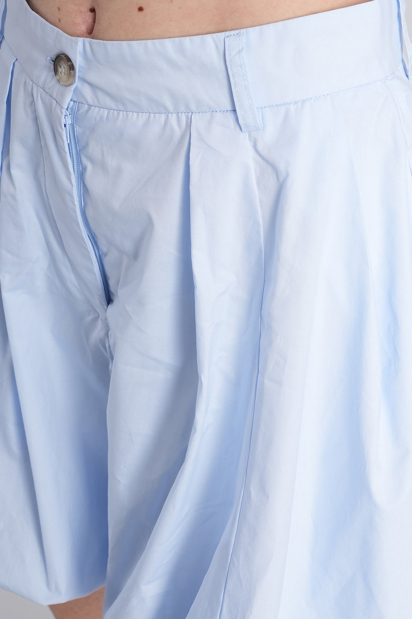 Dafne 3125 Shorts Cyan Cotton Abbigliamento