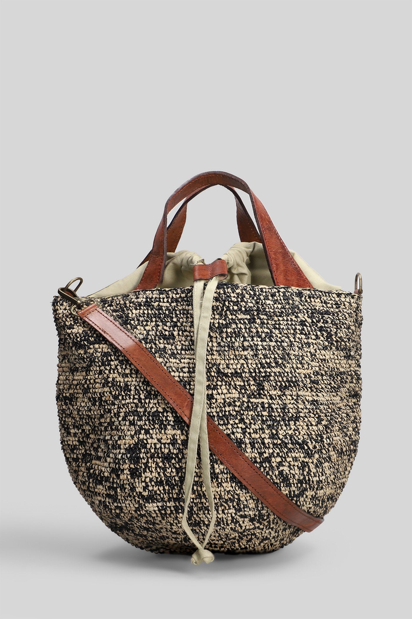 Mirozy Shoulder Bag Beige Raffia Borse