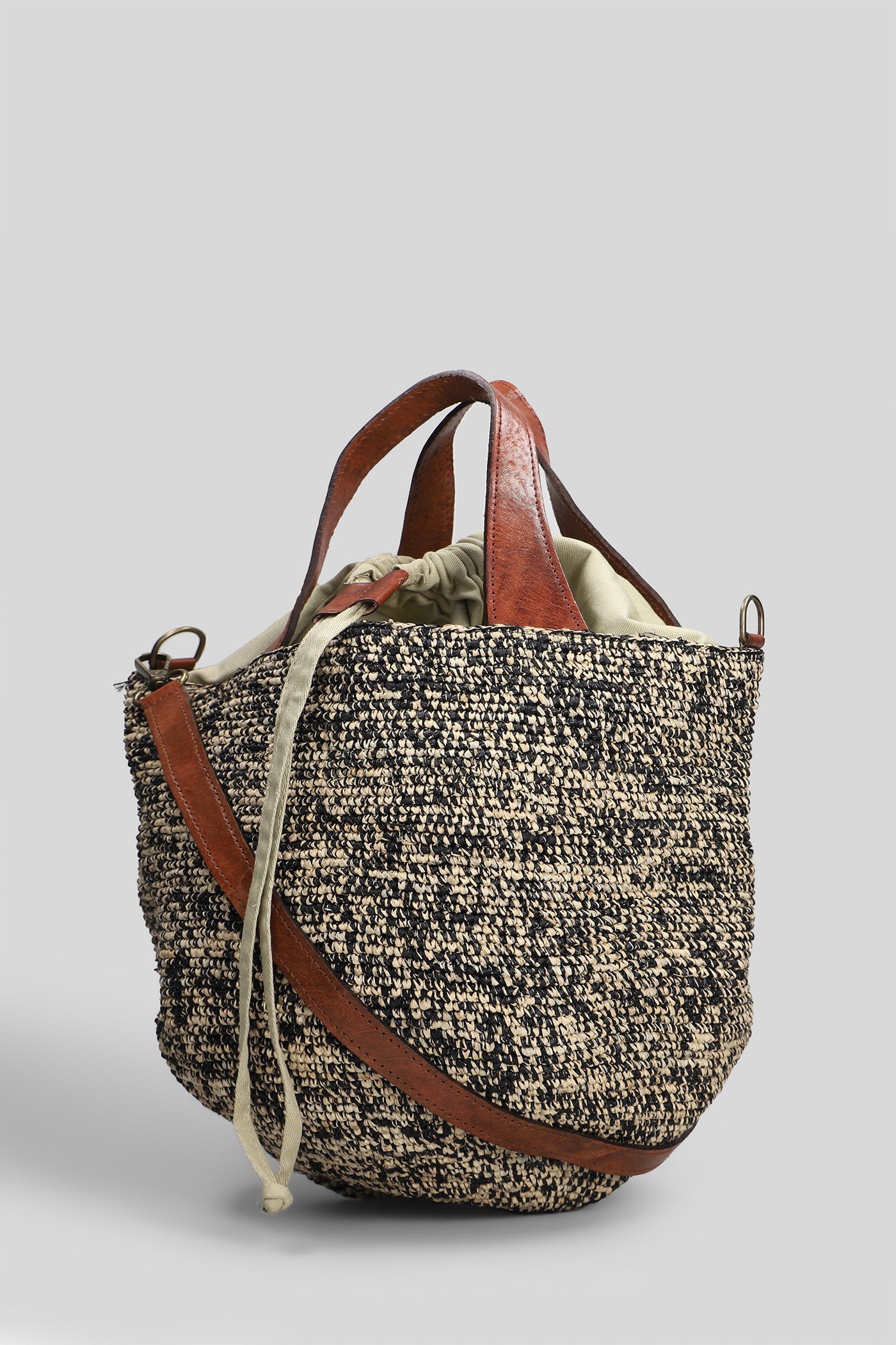 Mirozy Shoulder Bag Beige Raffia Borse