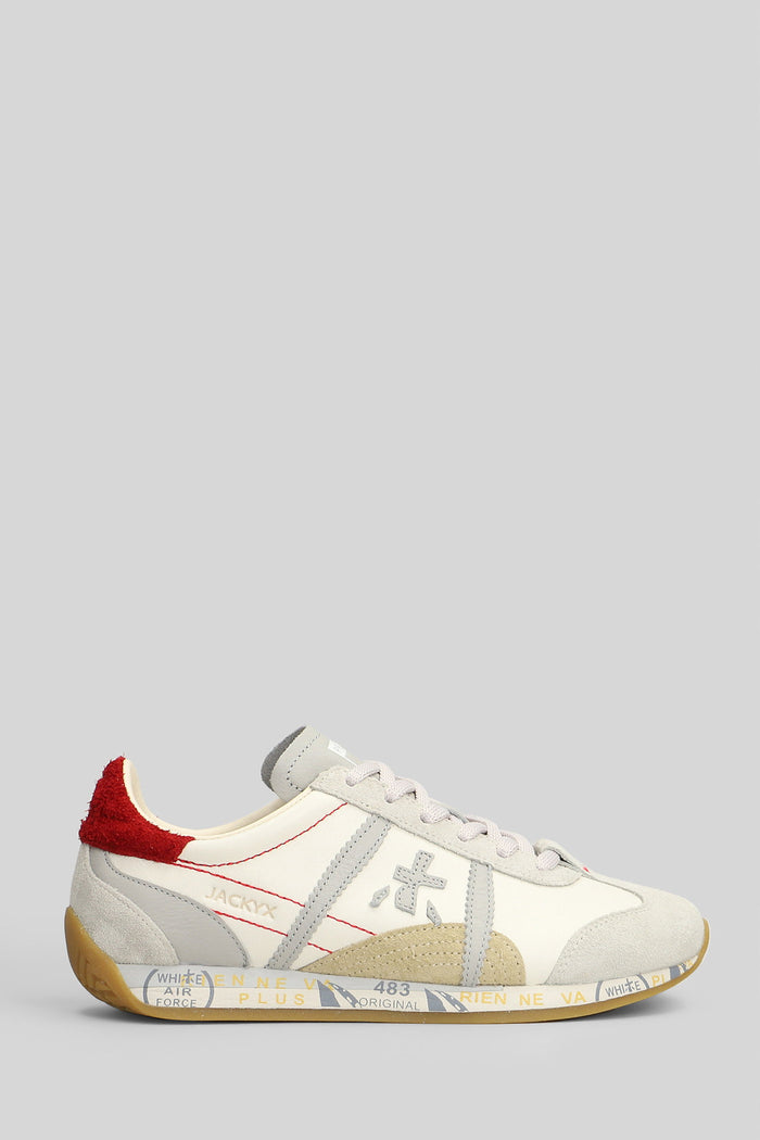 Jackyx Sneakers White Suede And Leather Scarpe