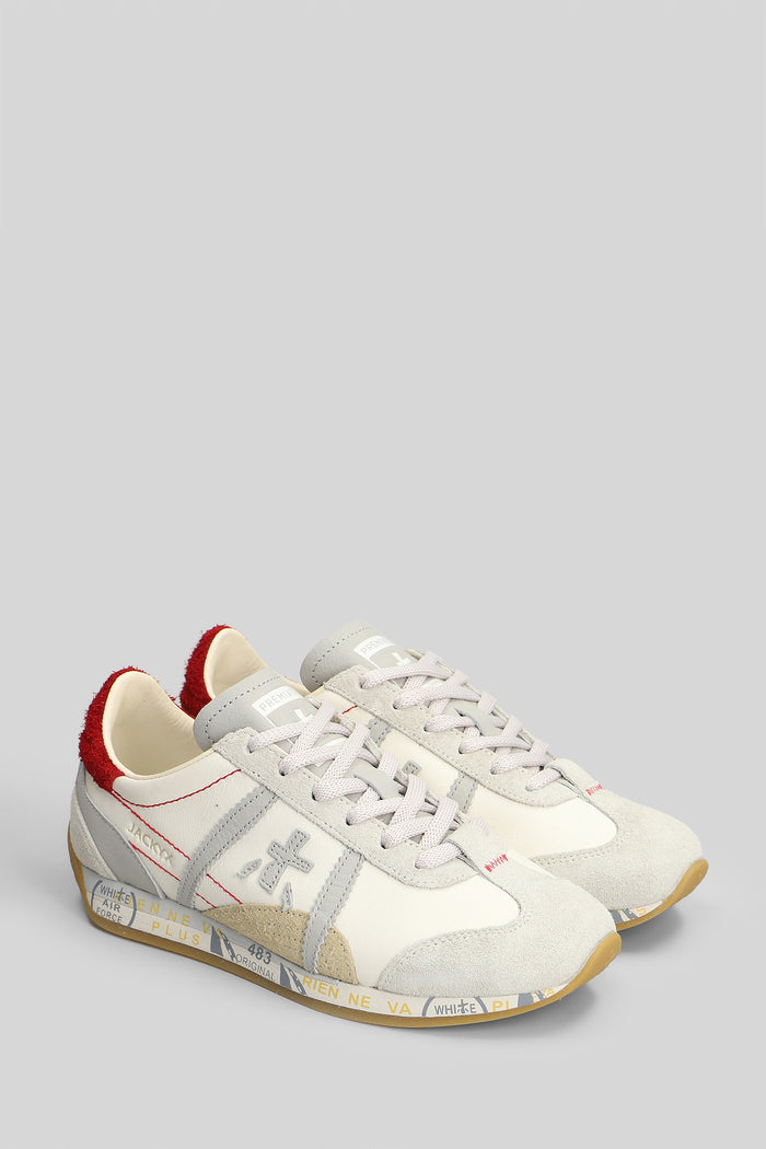Jackyx Sneakers White Suede And Leather Scarpe