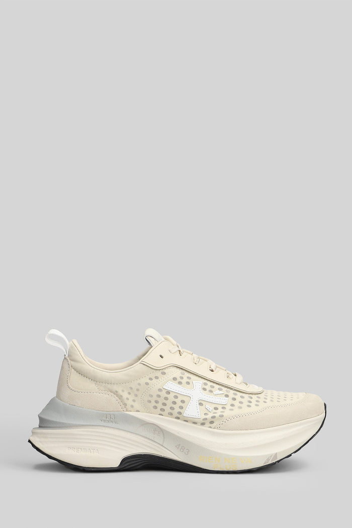 Hill Sneakers Beige Suede And Fabric Scarpe