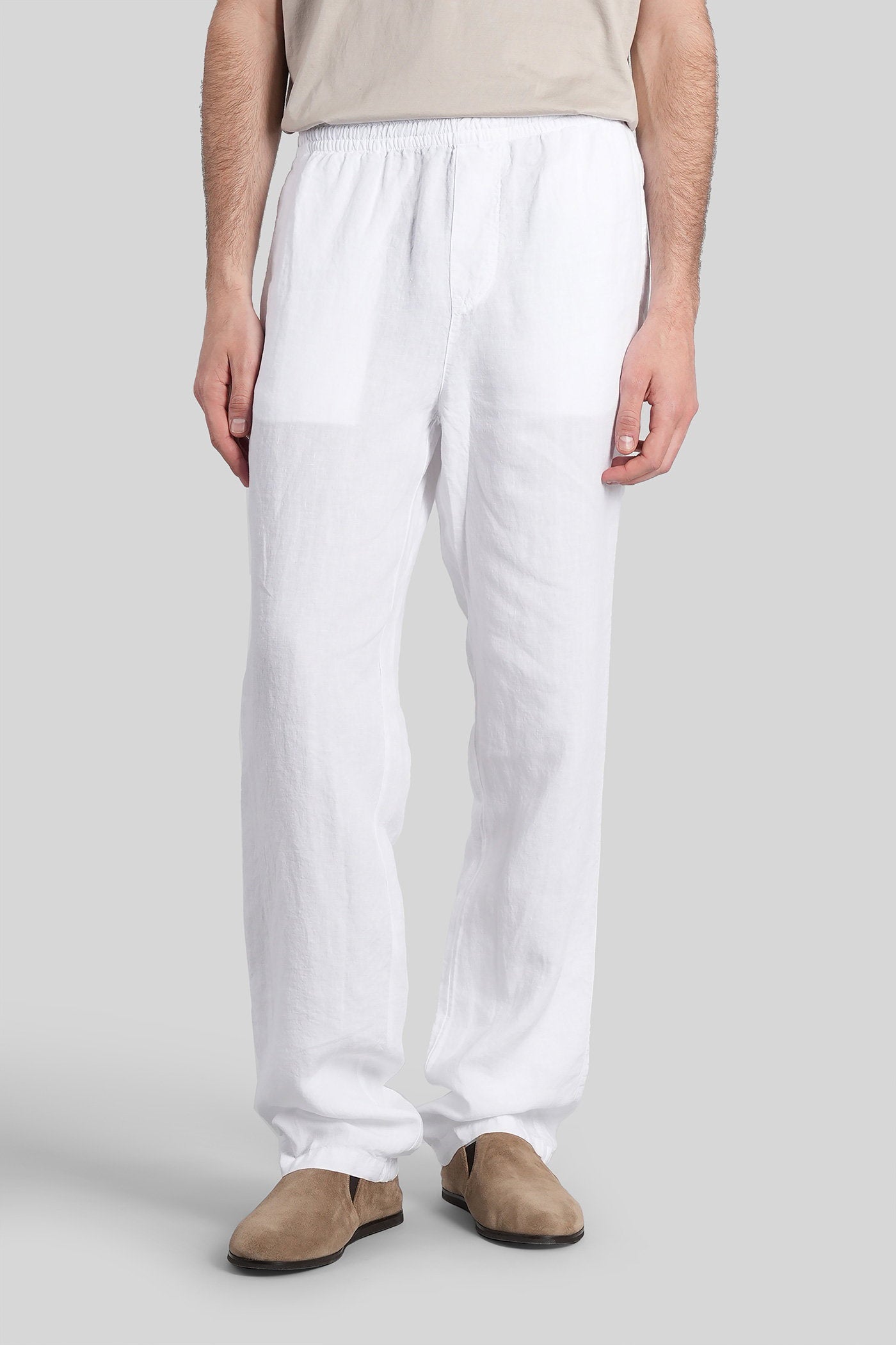 Ventura Pants White Linen Abbigliamento