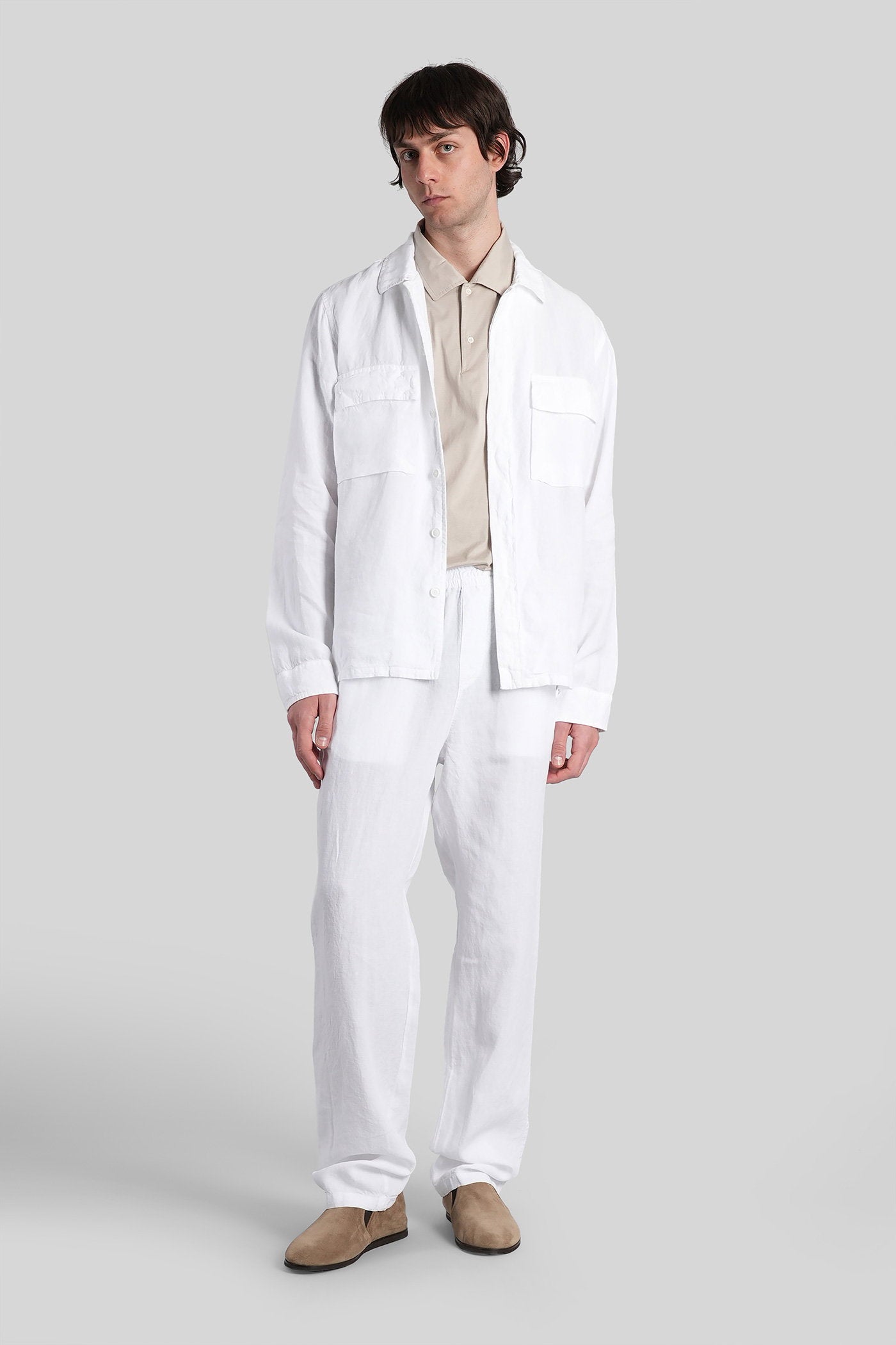 Ventura Pants White Linen Abbigliamento