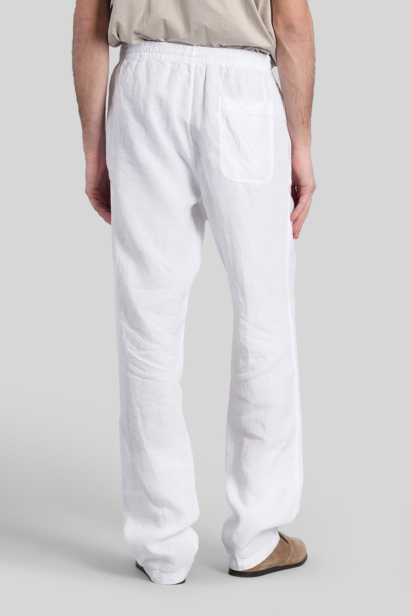 Ventura Pants White Linen Abbigliamento