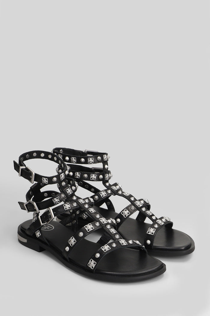 Parkour Flats Black Leather Scarpe
