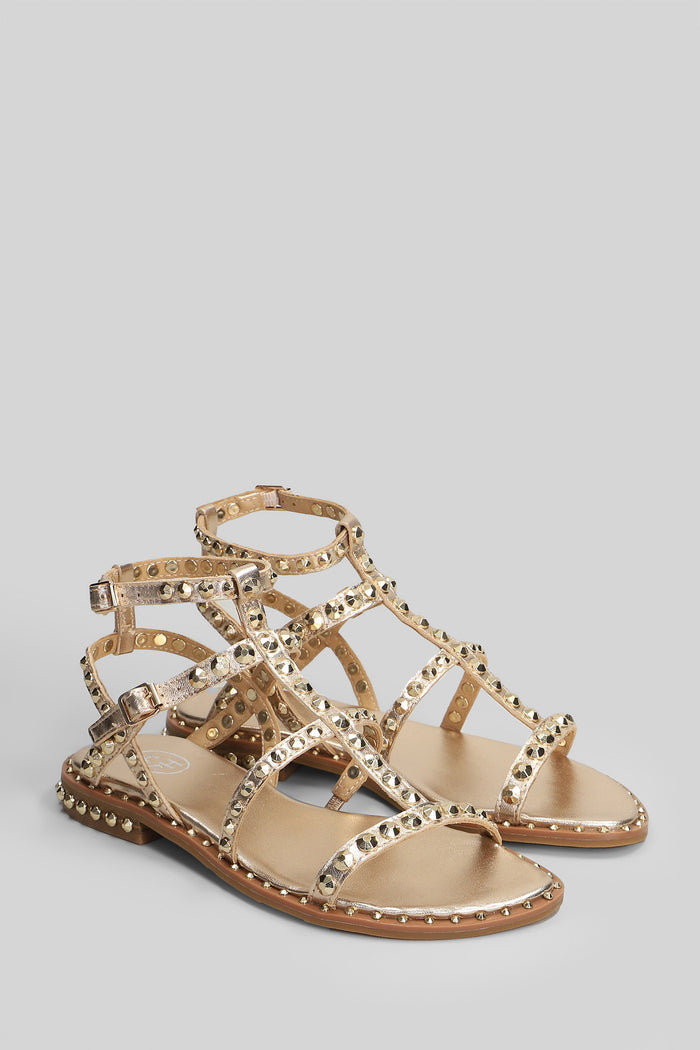 Precious Flats Gold Leather Scarpe