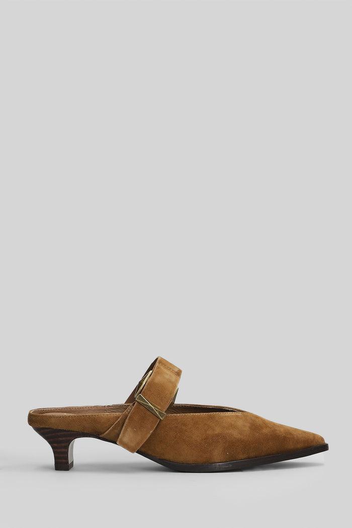 Tessa Slipper-Mule Leather Suede Color Scarpe