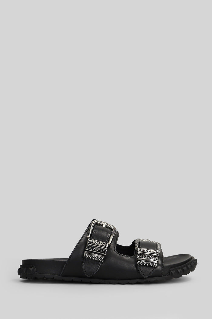 Twister Flats Black Leather Scarpe