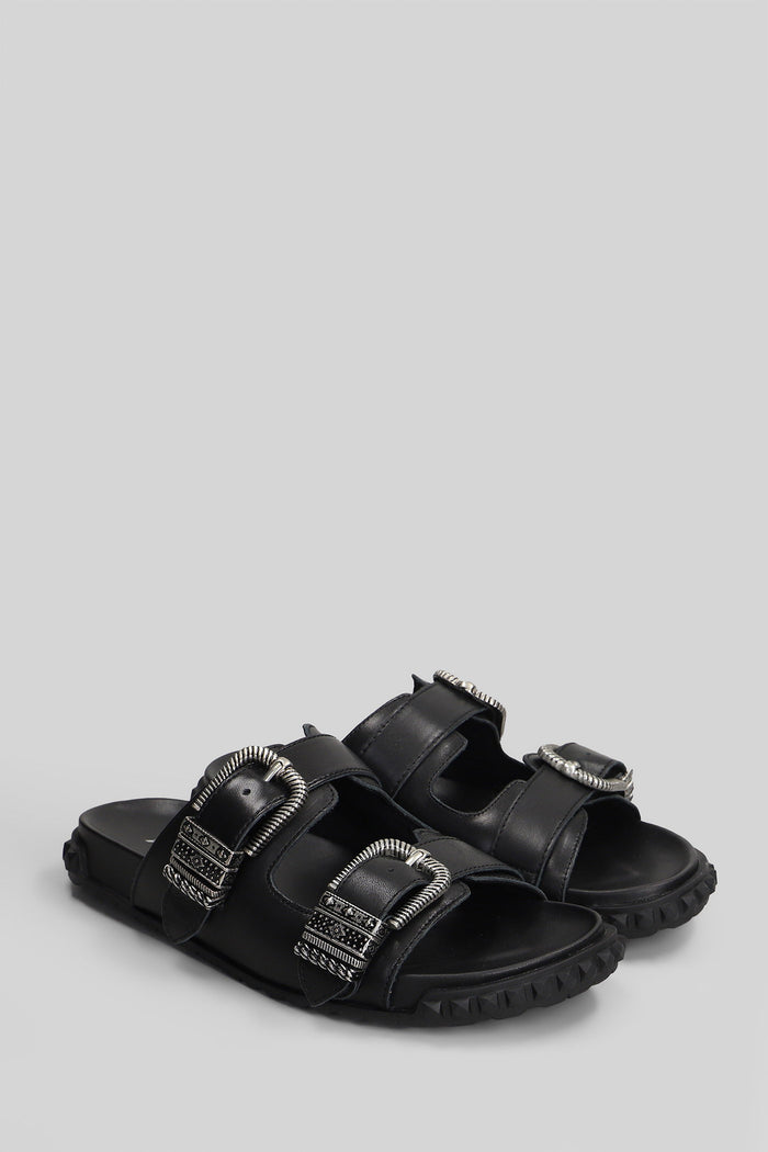 Twister Flats Black Leather Scarpe