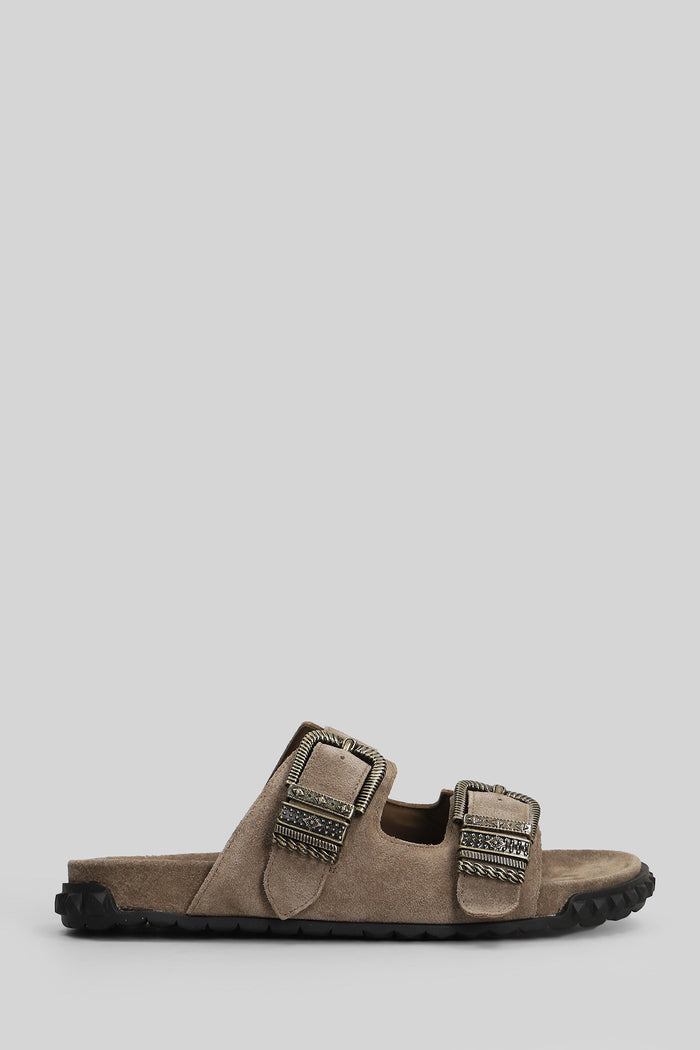 Twister Flats Taupe Suede Scarpe