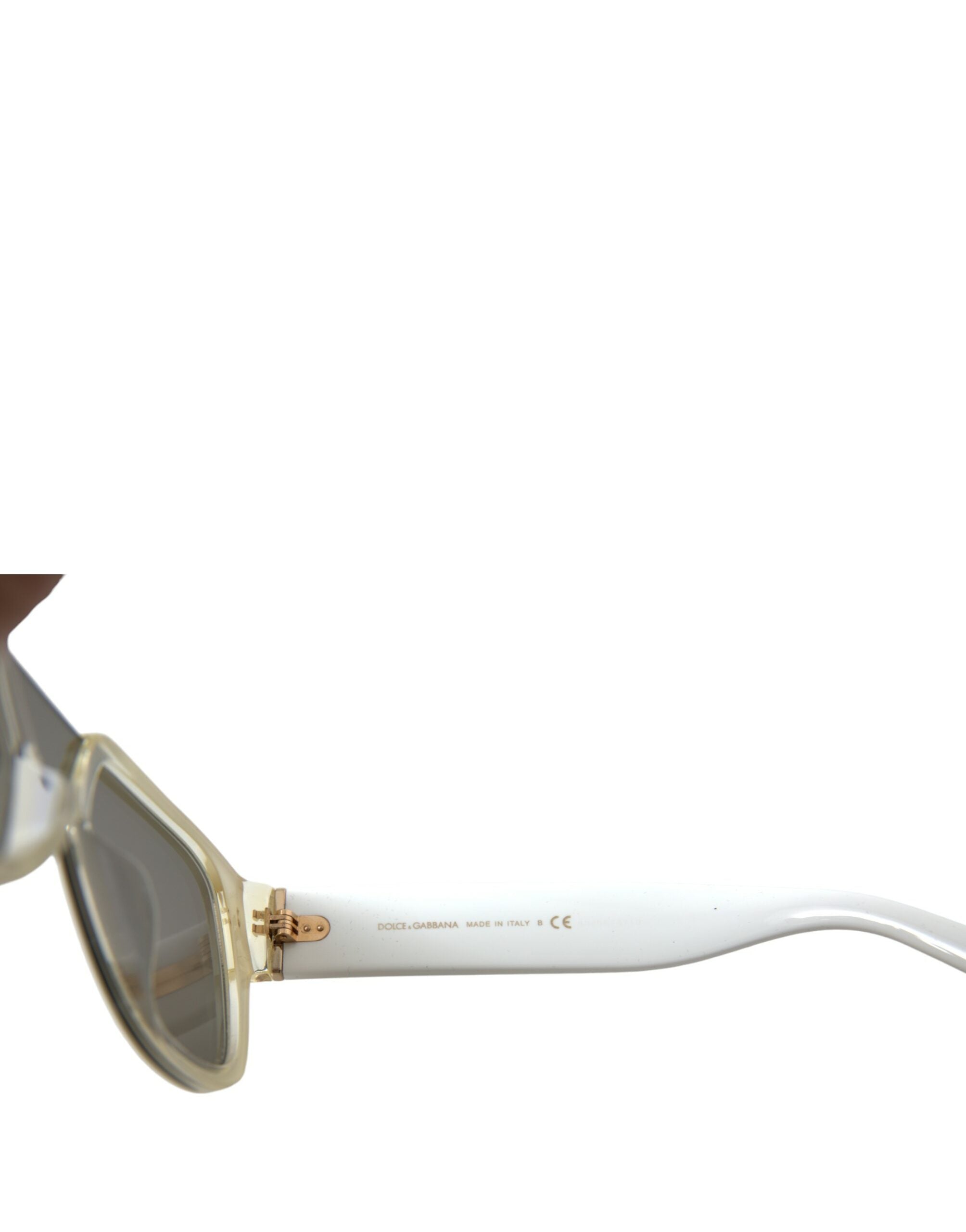 White Acetate Mirror Lenses Dg4356 Sunglasses