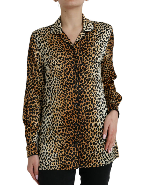 Dolce & Gabbana 93% Silk 7% Elastane blouse in brown