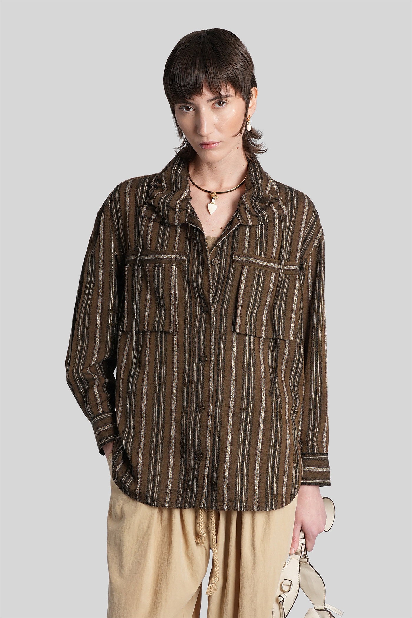 Chelia Shirt In Khaki Cotton Abbigliamento