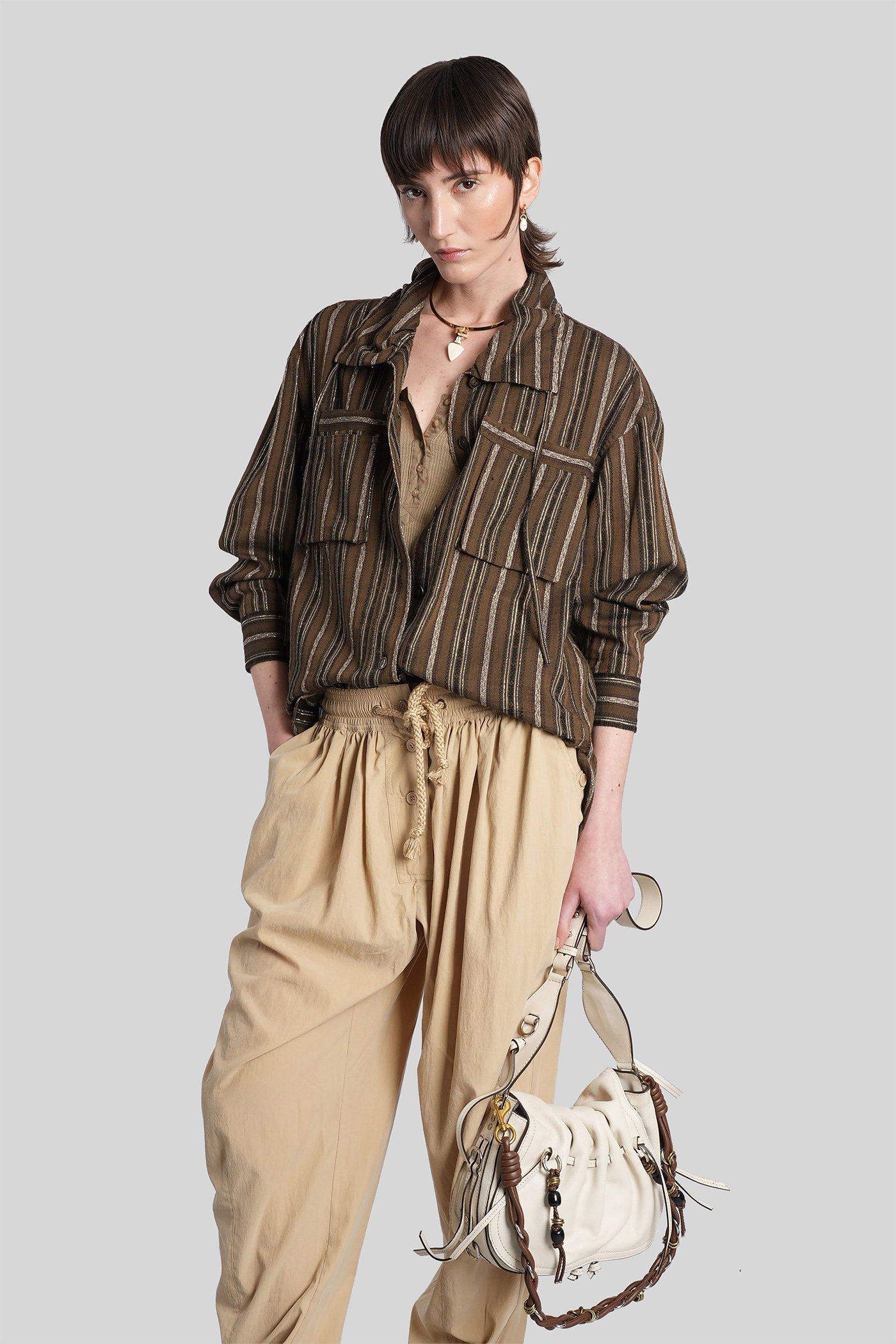 Chelia Shirt In Khaki Cotton Abbigliamento
