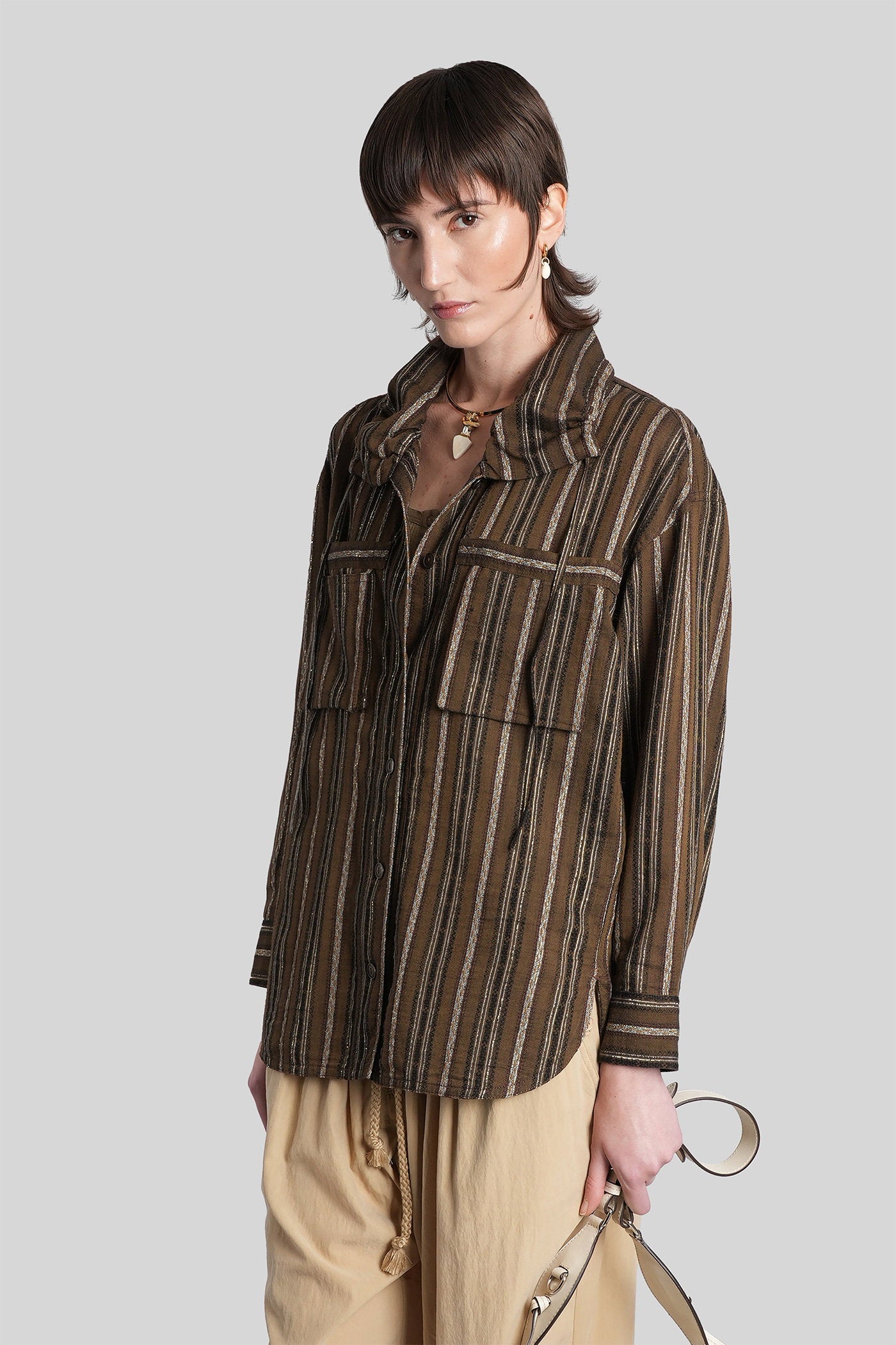 Chelia Shirt In Khaki Cotton Abbigliamento