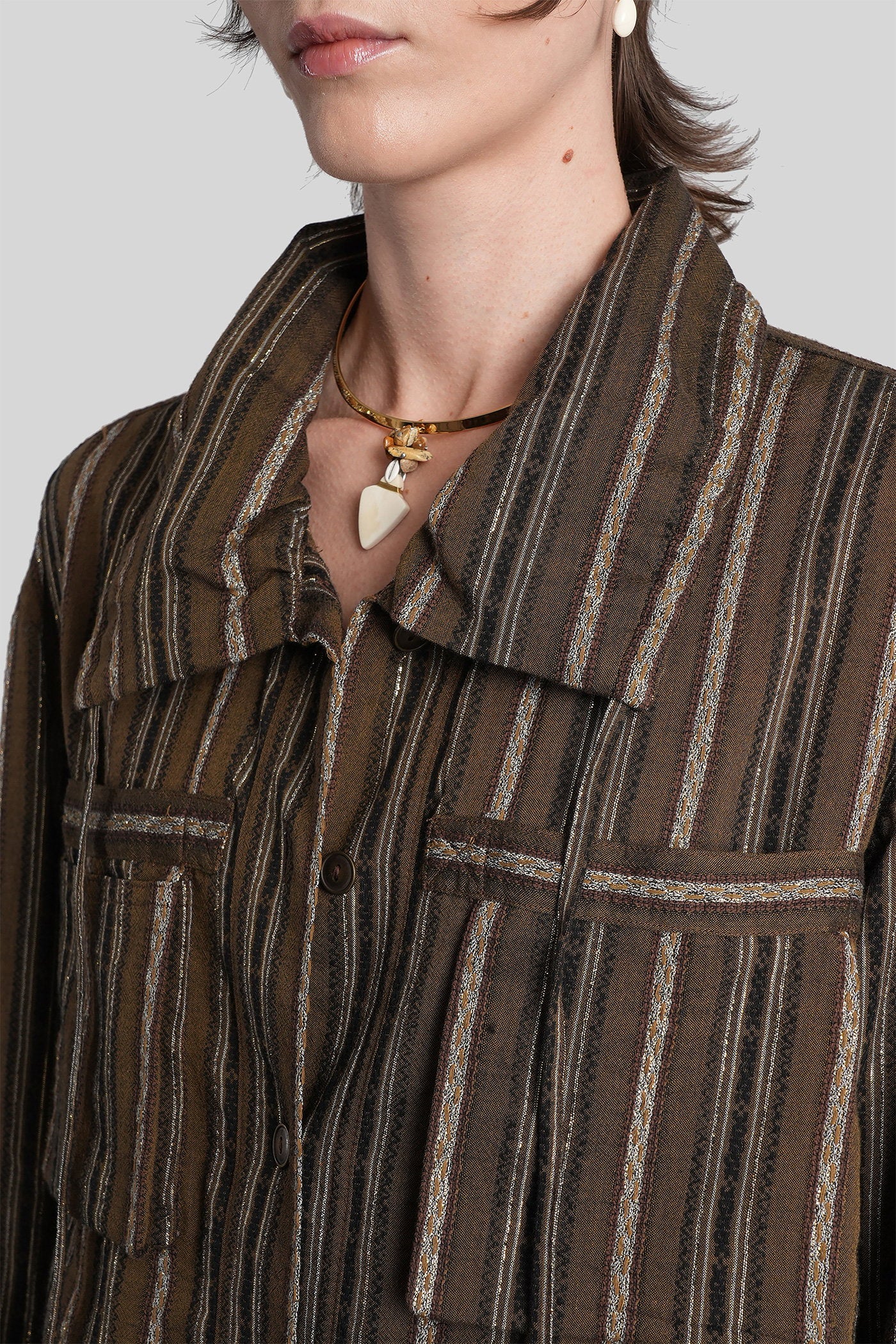 Chelia Shirt In Khaki Cotton Abbigliamento