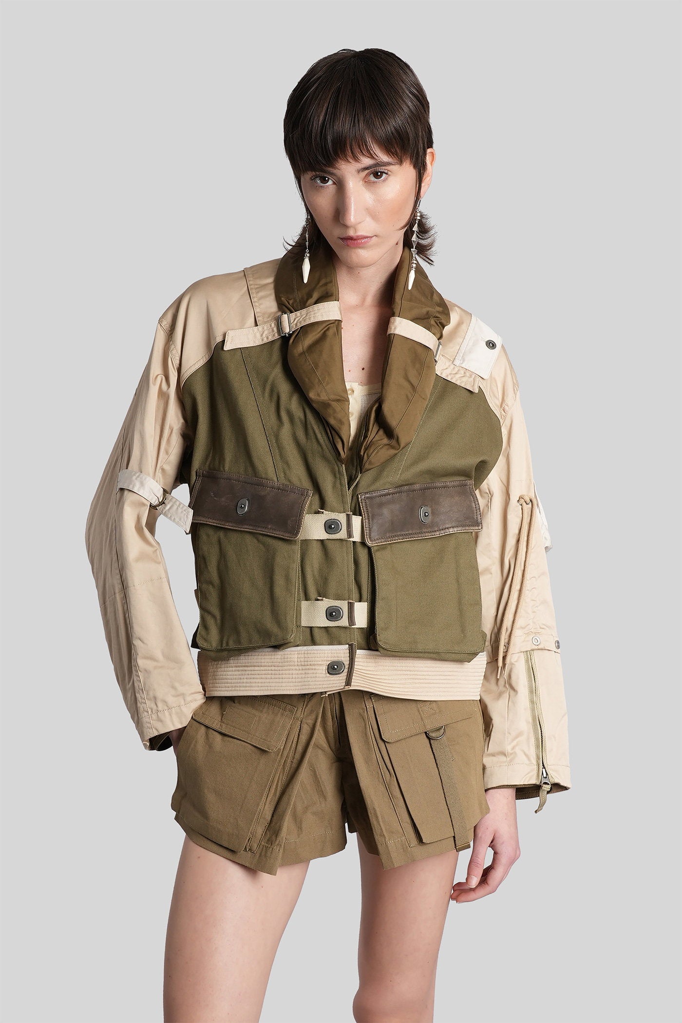 Julissa Casual Jacket In Khaki Cotton Abbigliamento