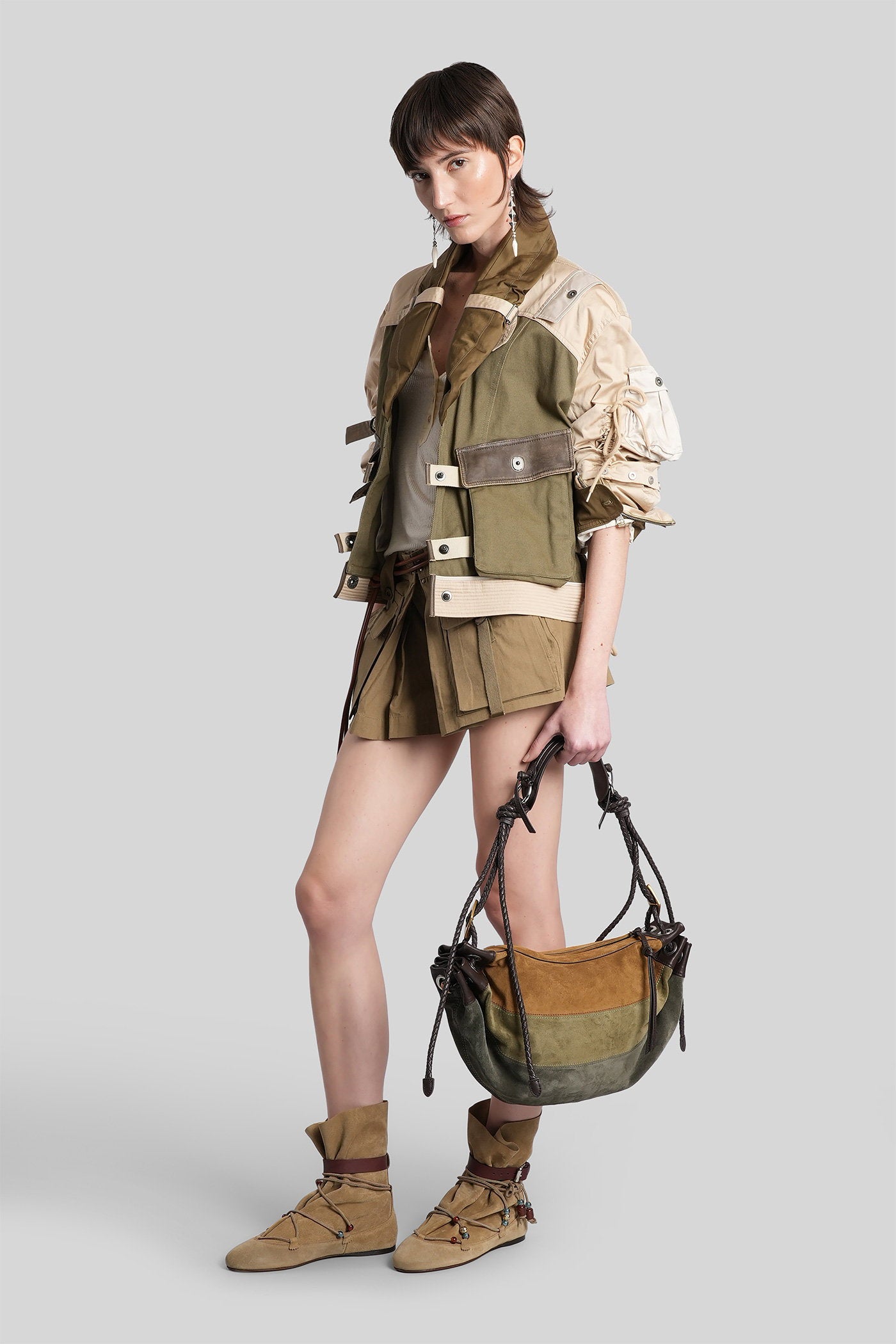 Julissa Casual Jacket In Khaki Cotton Abbigliamento