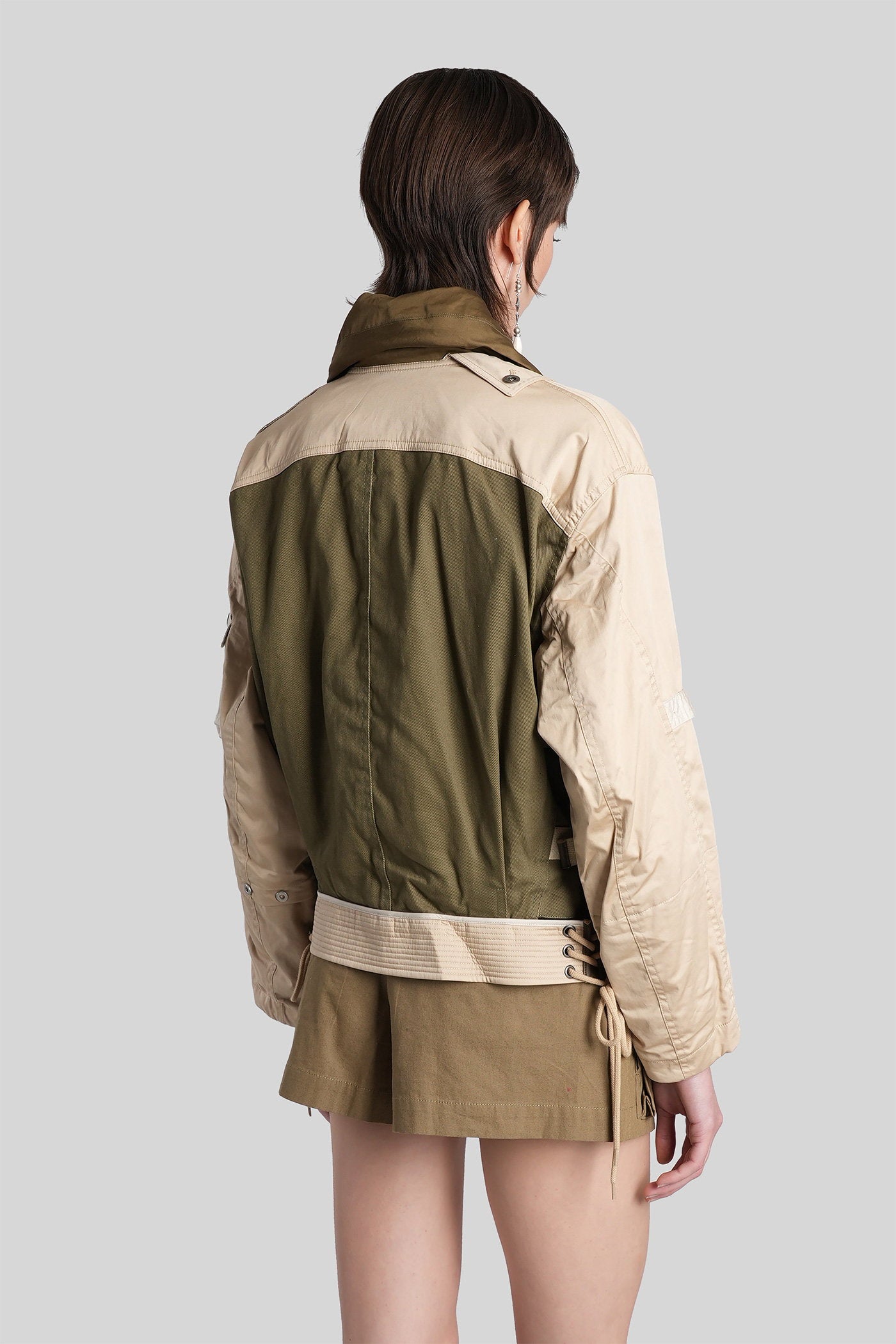 Julissa Casual Jacket In Khaki Cotton Abbigliamento