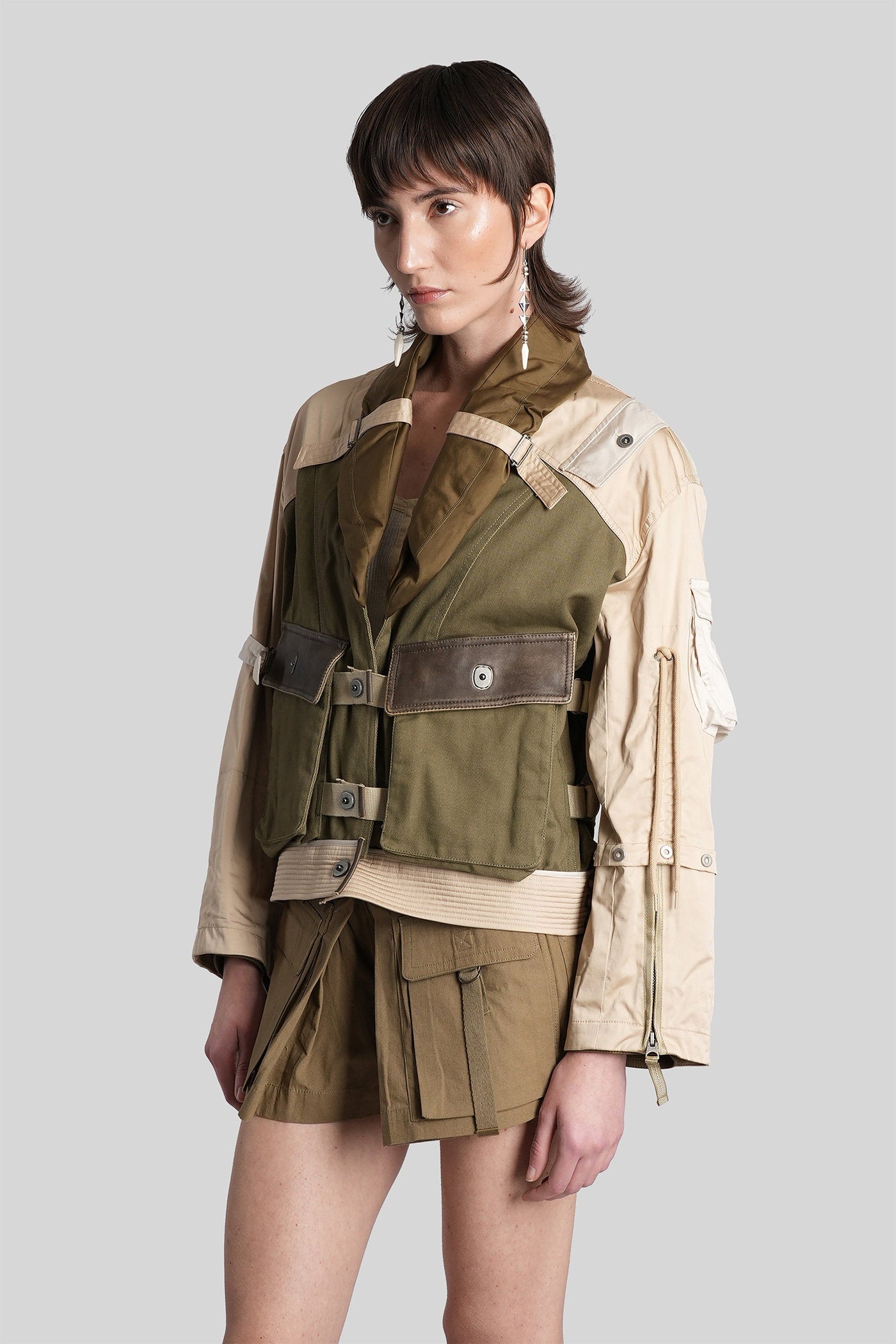 Julissa Casual Jacket In Khaki Cotton Abbigliamento