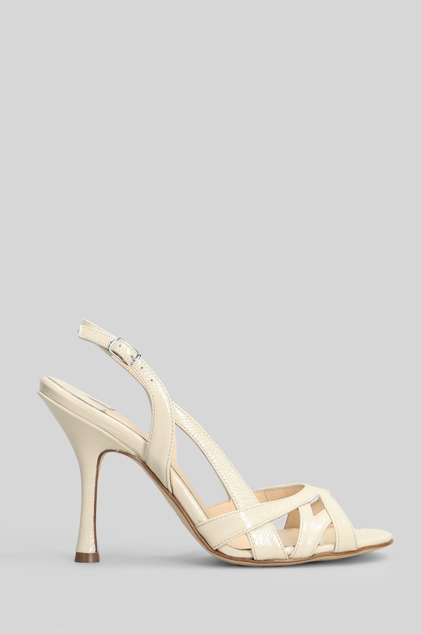 Sandals In Beige Leather Scarpe