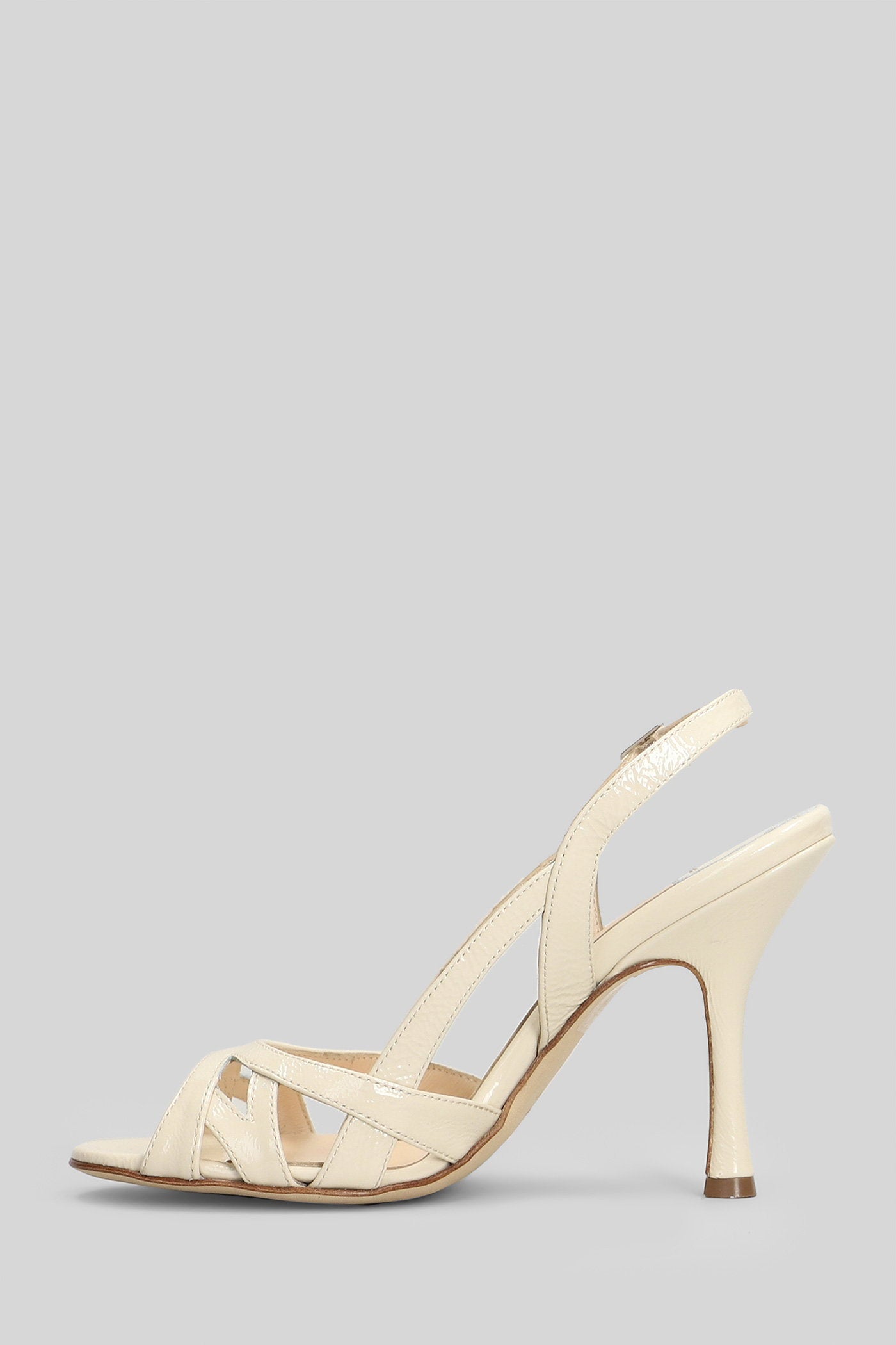 Sandals In Beige Leather Scarpe