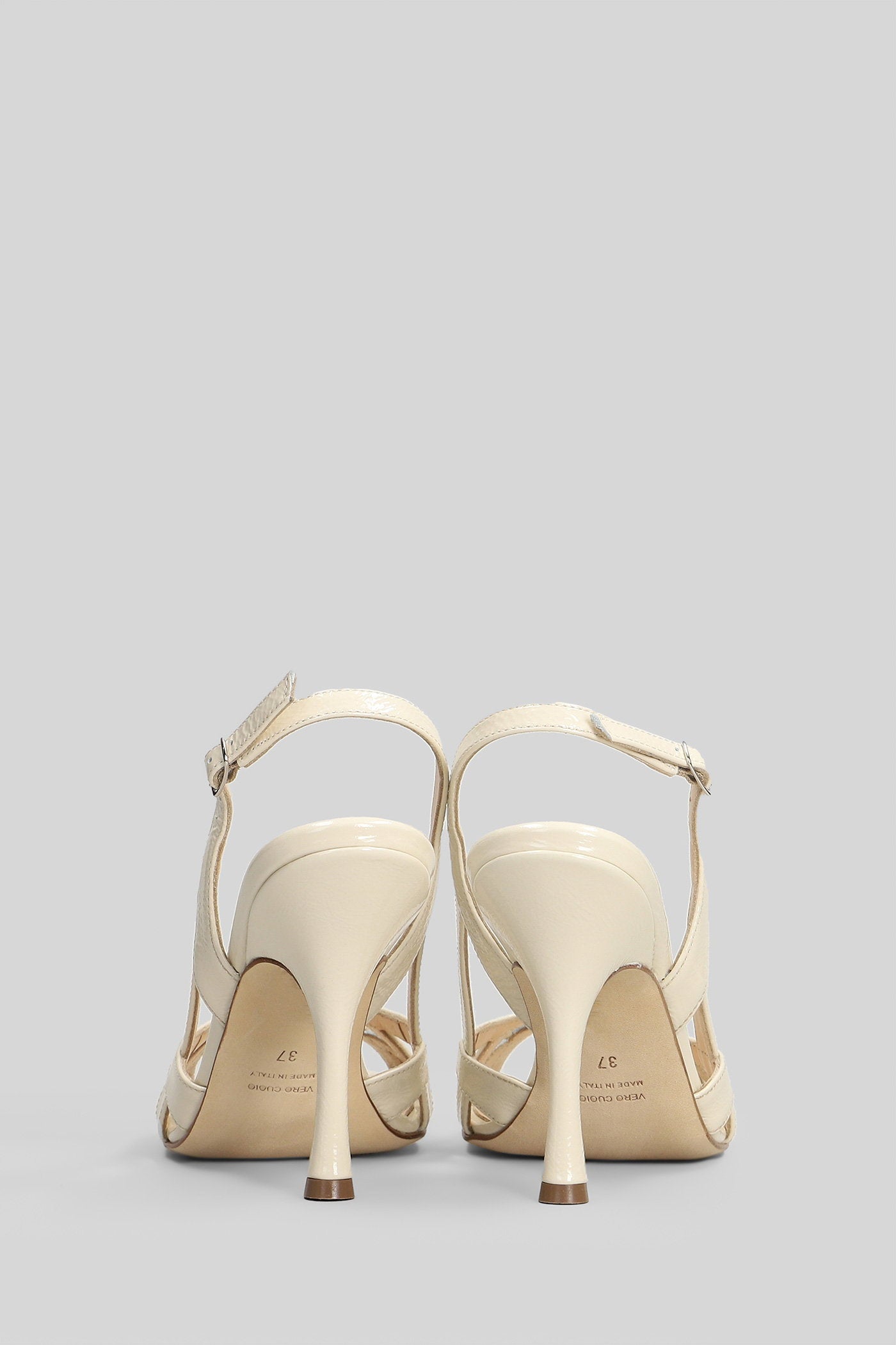 Sandals In Beige Leather Scarpe