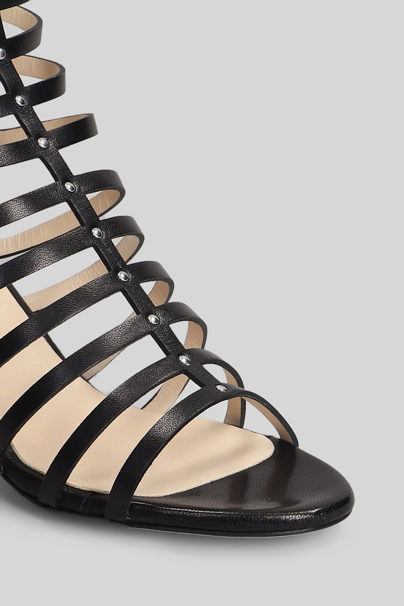 Sandals In Black Leather Scarpe