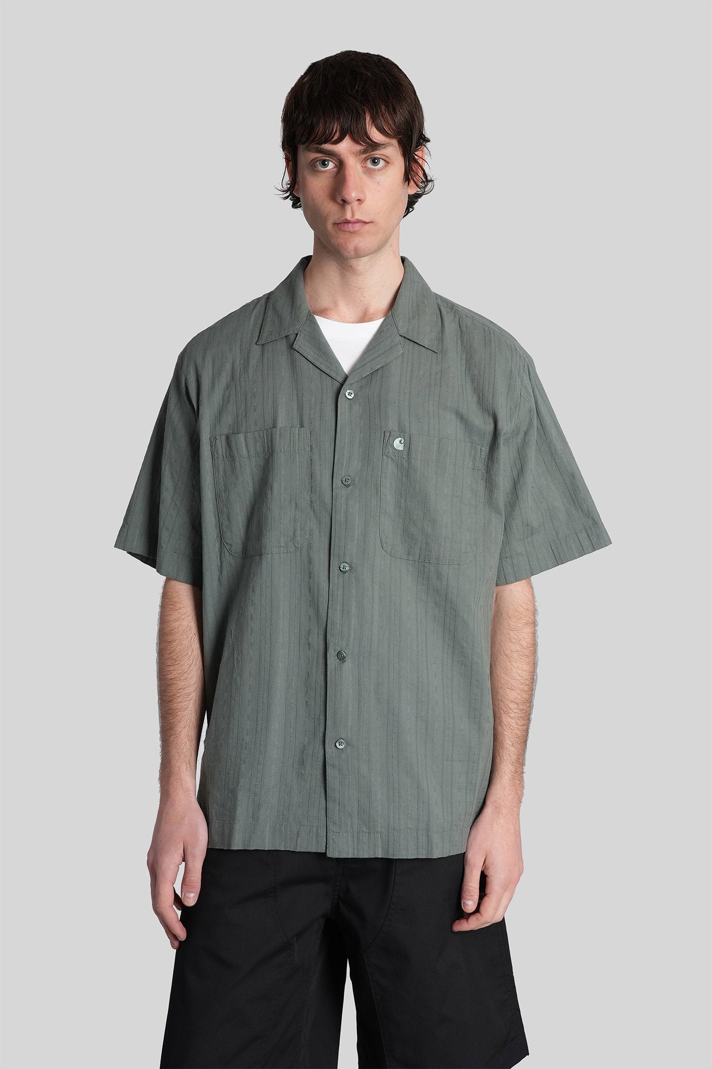Ss Gareth Shirt Green Cotton Abbigliamento