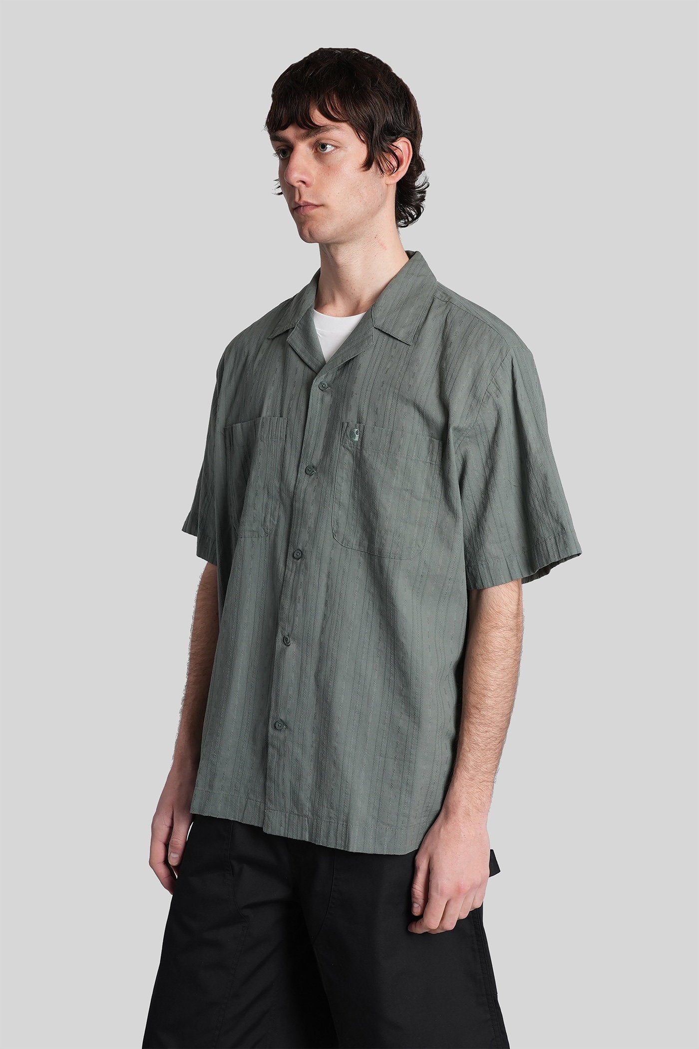 Ss Gareth Shirt Green Cotton Abbigliamento