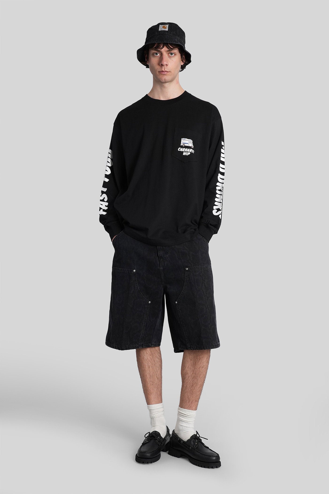 Og Double Knee Short Black Cotton Abbigliamento