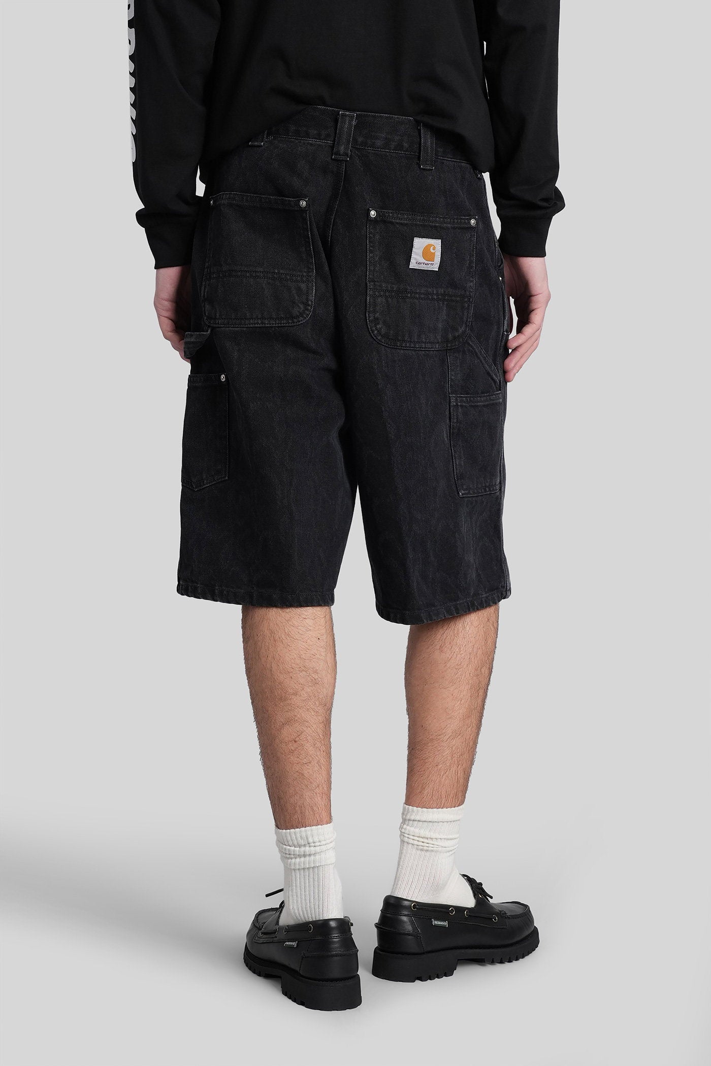 Og Double Knee Short Black Cotton Abbigliamento