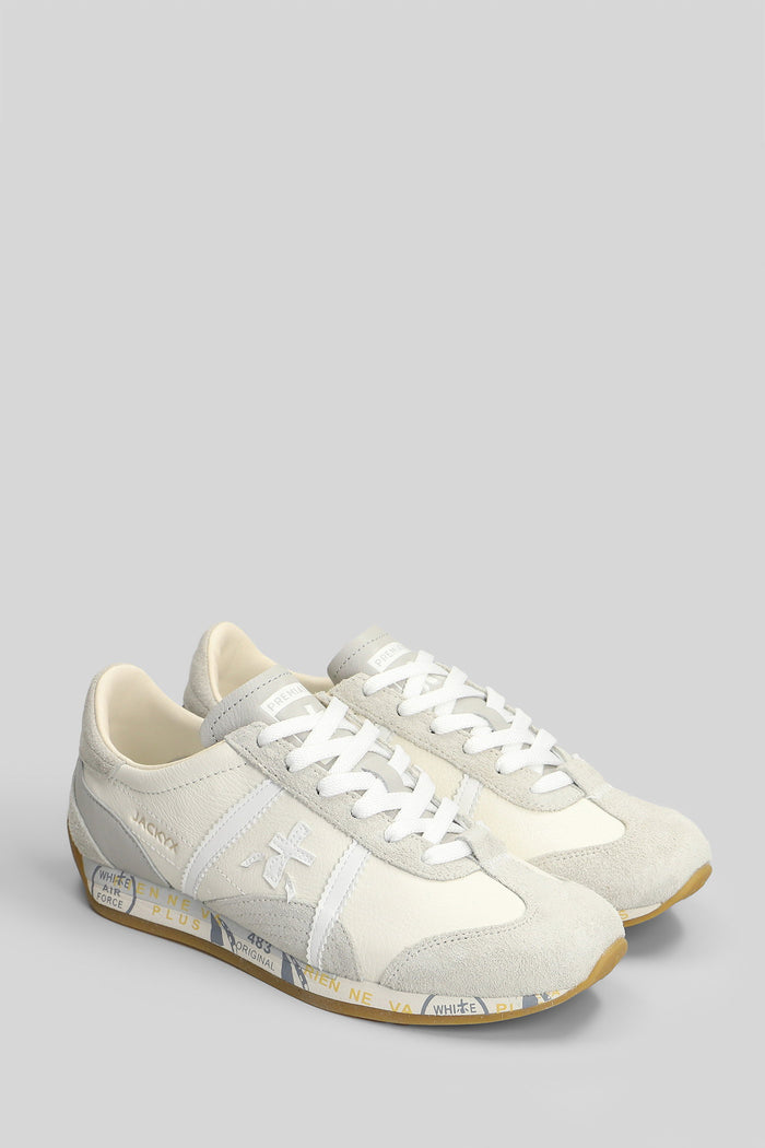 Jackyx Sneakers White Suede And Leather Scarpe