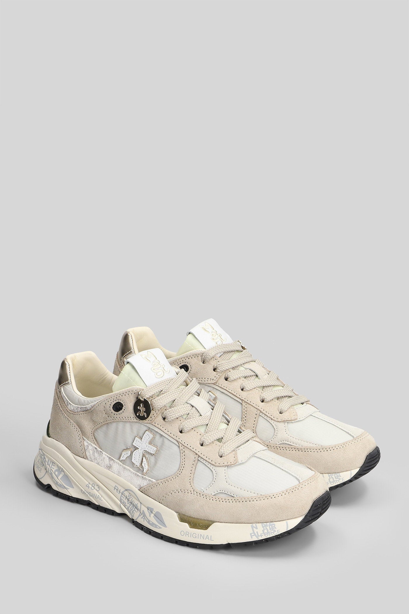 Mase Sneakers Taupe Suede And Fabric Scarpe