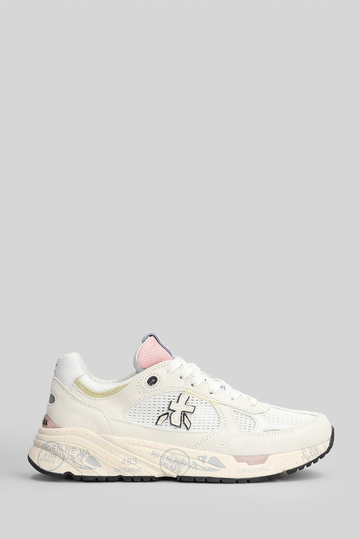 Mase Sneakers White Suede And Fabric Scarpe