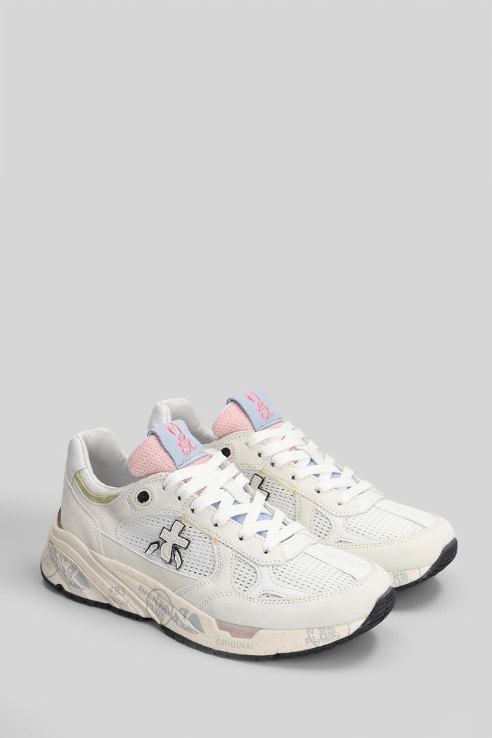 Mase Sneakers White Suede And Fabric Scarpe