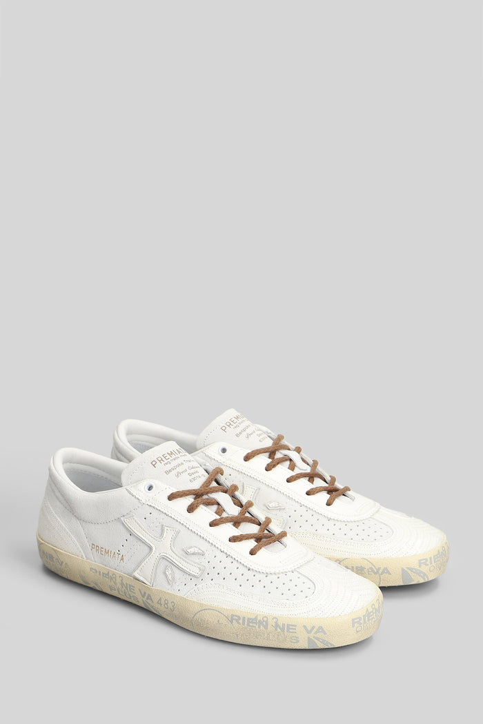 David Sneakers White Suede And Leather Scarpe