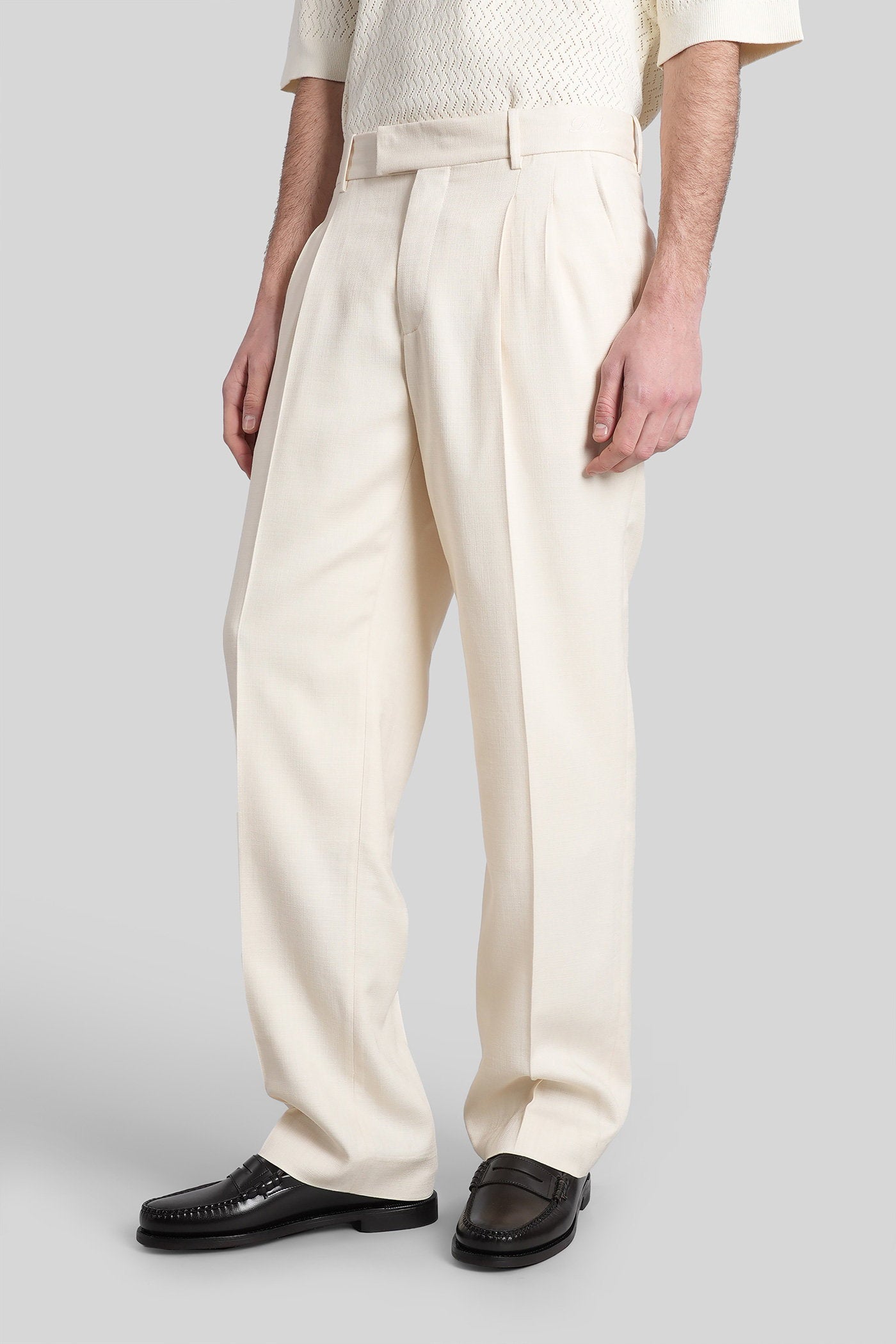 Pants Beige Viscose Abbigliamento