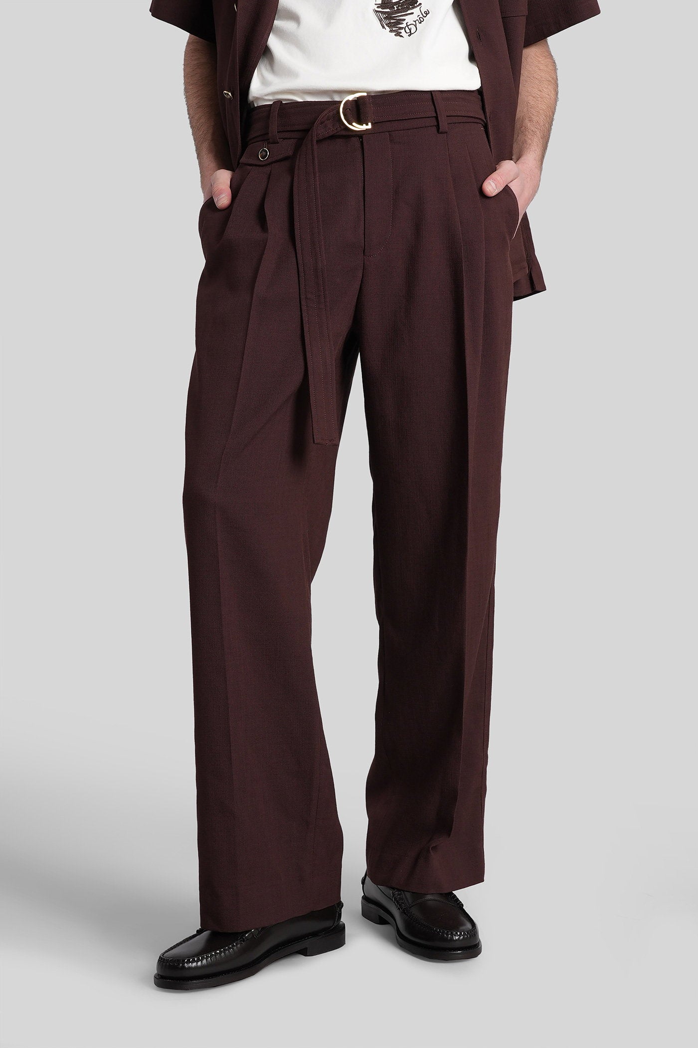 Pants Brown Viscose Abbigliamento