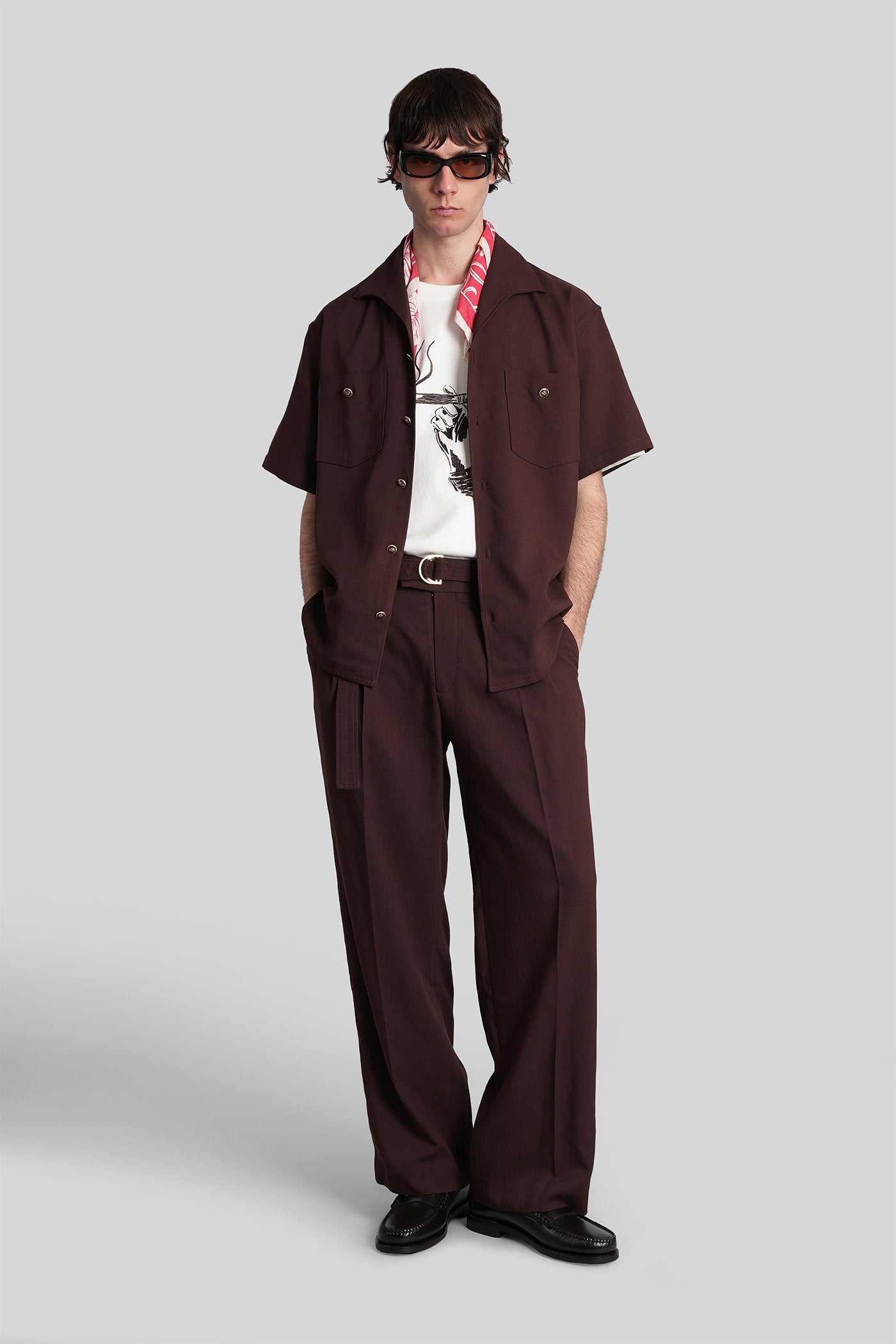 Pants Brown Viscose Abbigliamento
