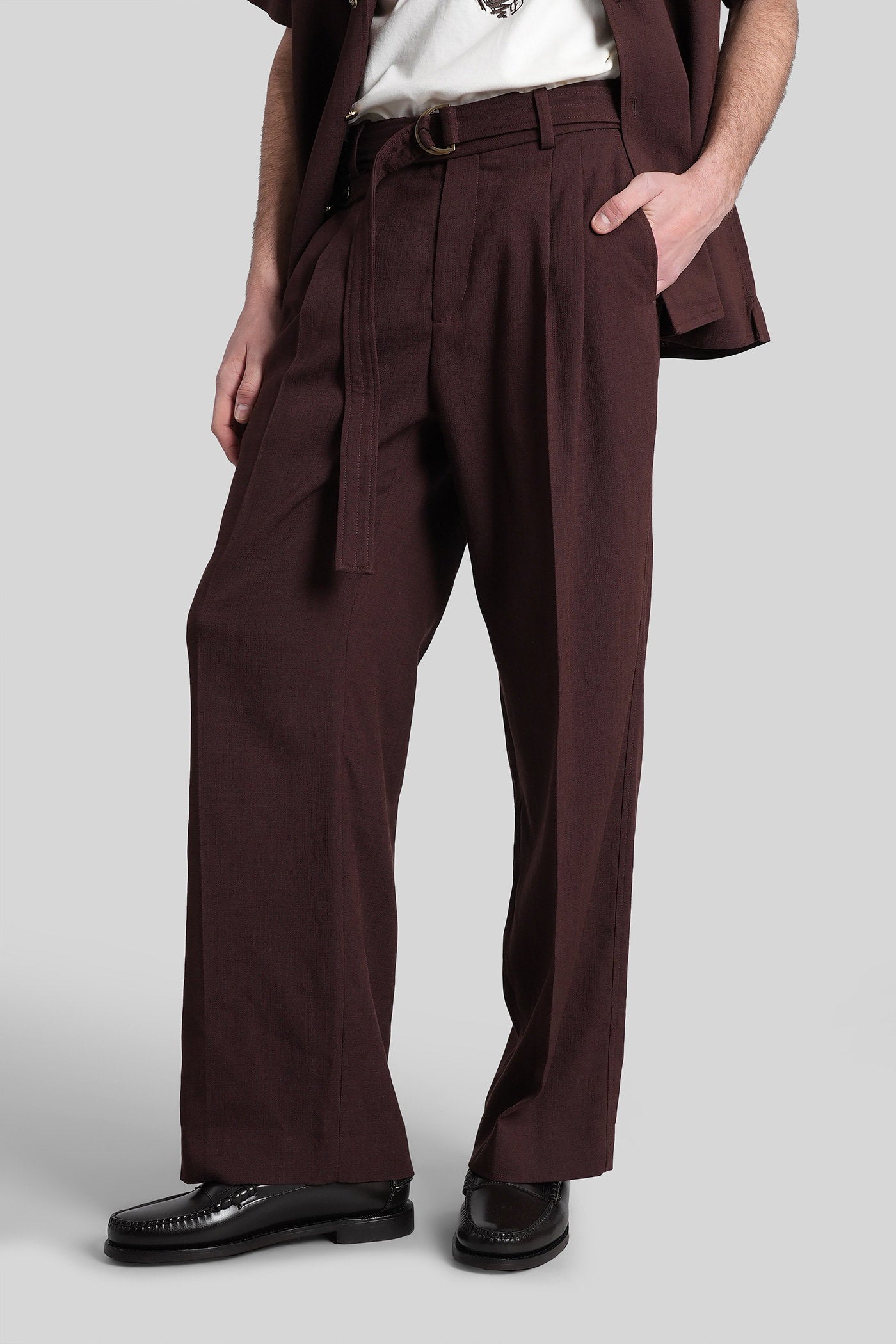 Pants Brown Viscose Abbigliamento