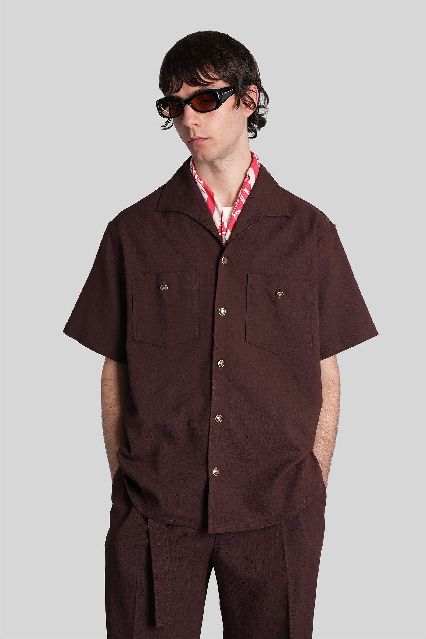 Shirt Brown Viscose Abbigliamento