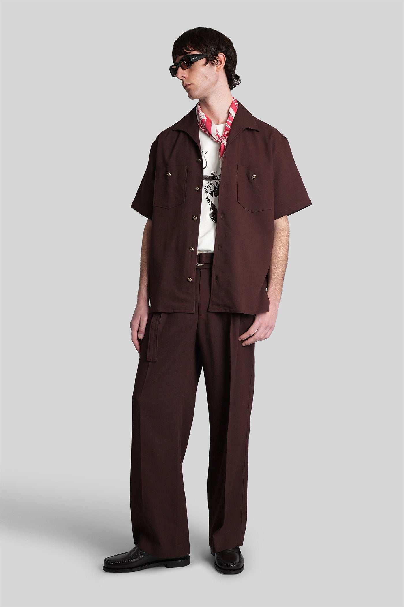 Shirt Brown Viscose Abbigliamento