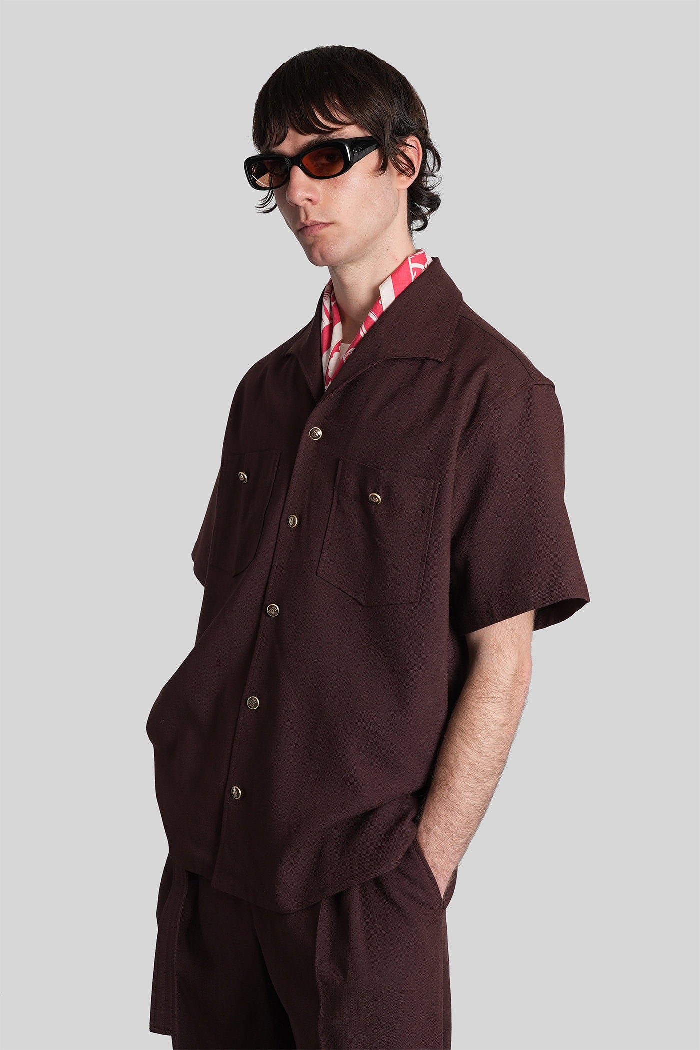 Shirt Brown Viscose Abbigliamento