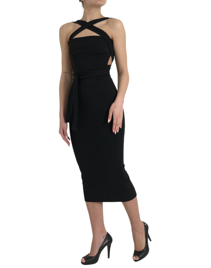 Dolce & Gabbana 75% Viscose 17% Nylon 8% Elastane dress in black — view 2