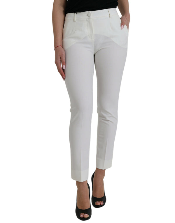 Dolce & Gabbana 92% Virgin Wool trousers in white
