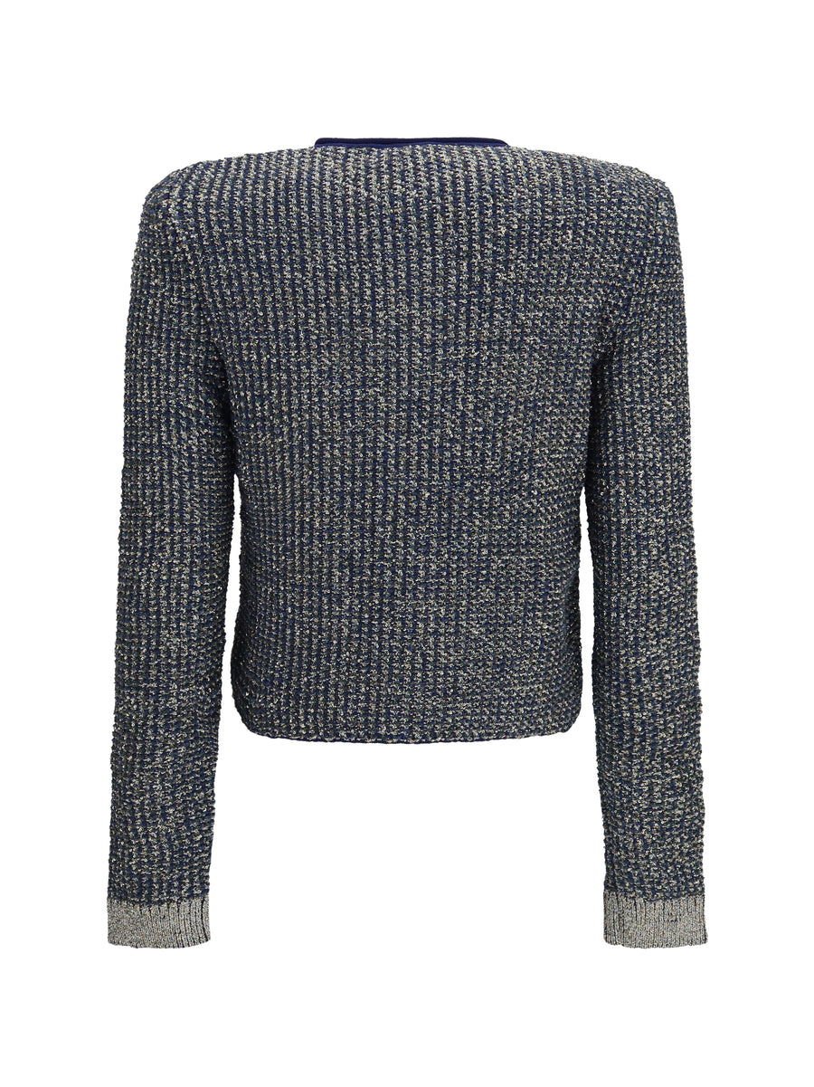 Cardigan Quilted Sequin Navy-Green Navy/green Polyamide