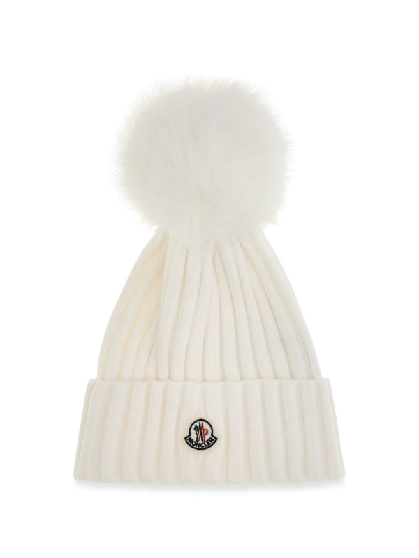 Wool Hat With Pon Natural Fleece Ovis Aries E Hairbands